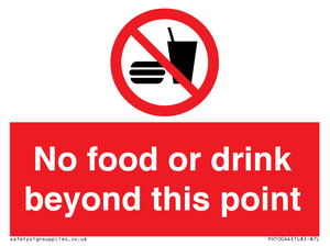 No food or drink beyond this point